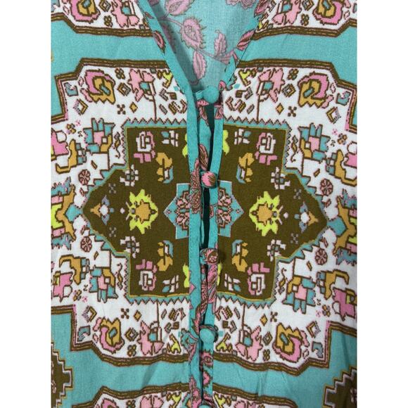 Matilda Jane Midi Dress Medium Floral Flutter Sleeve Tiered Boho Down to Earth - Picture 4 of 8